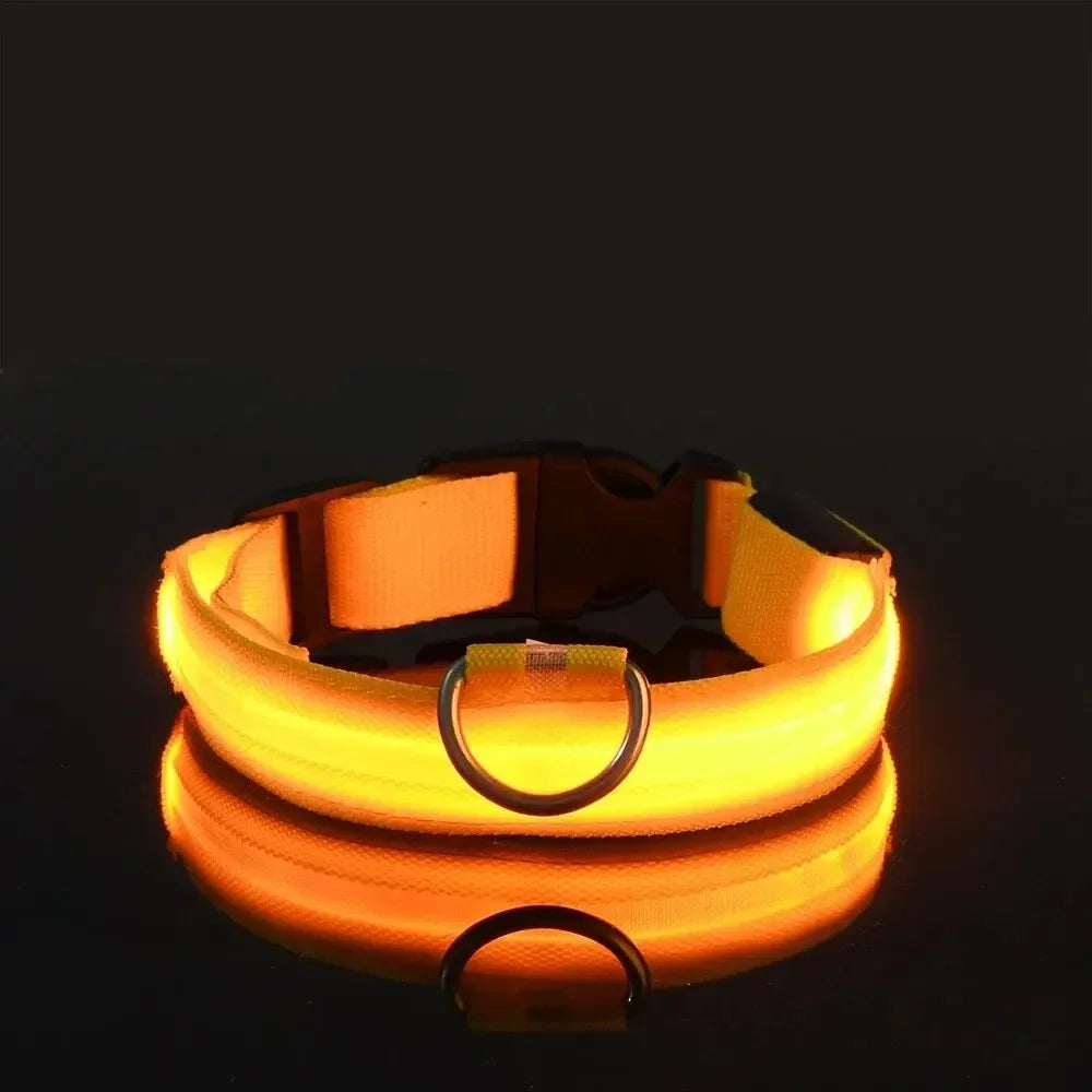 Light up LED Pet Dog Collar Safety Night Walking Flashing Glow in the Dark LED Pet Dog Battery Collar Small Medium Large Dog