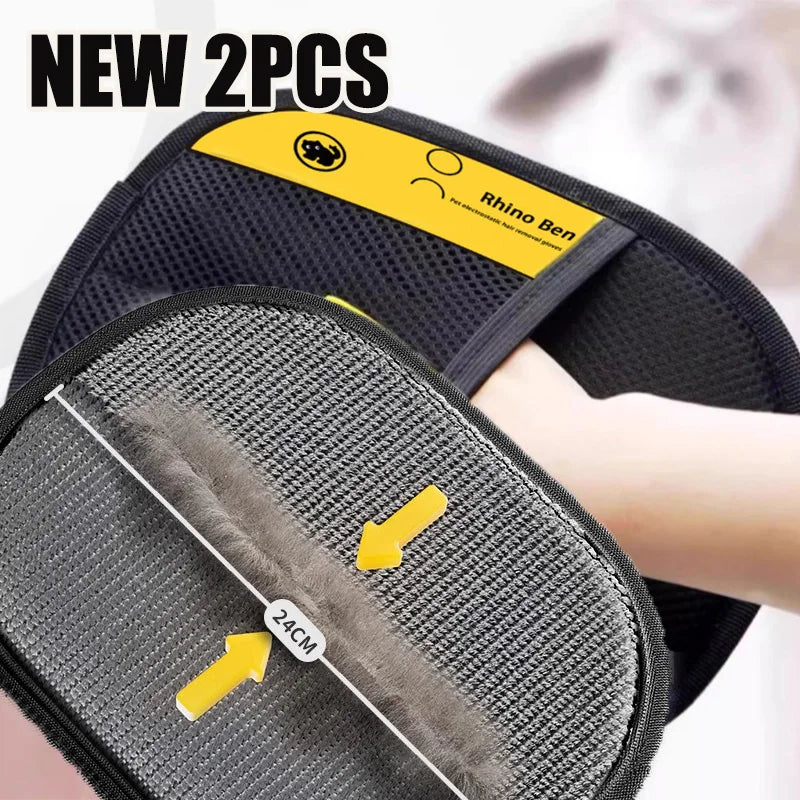 Revolutionary Pet Hair Cleaning Gloves - Double-Sided Beauty Tool for Effortless Pet Care!