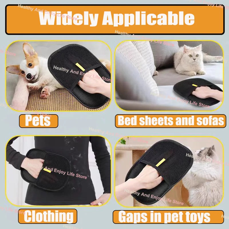 Revolutionary Pet Hair Cleaning Gloves - Double-Sided Beauty Tool for Effortless Pet Care!