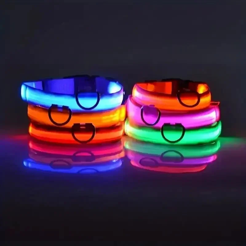 Light up LED Pet Dog Collar Safety Night Walking Flashing Glow in the Dark LED Pet Dog Battery Collar Small Medium Large Dog